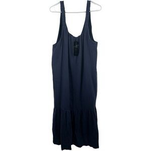 Mikarose Skipper Navy Blue Women's Size XXLarge‎ Tank Dress Lined Tiered Pockets